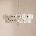 Solaris Disc Glass Chandelier – Two-Tier Gold & Murano-Style Glass Pendant