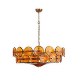 Solaris Disc Glass Chandelier – Two-Tier Gold & Murano-Style Glass Pendant
