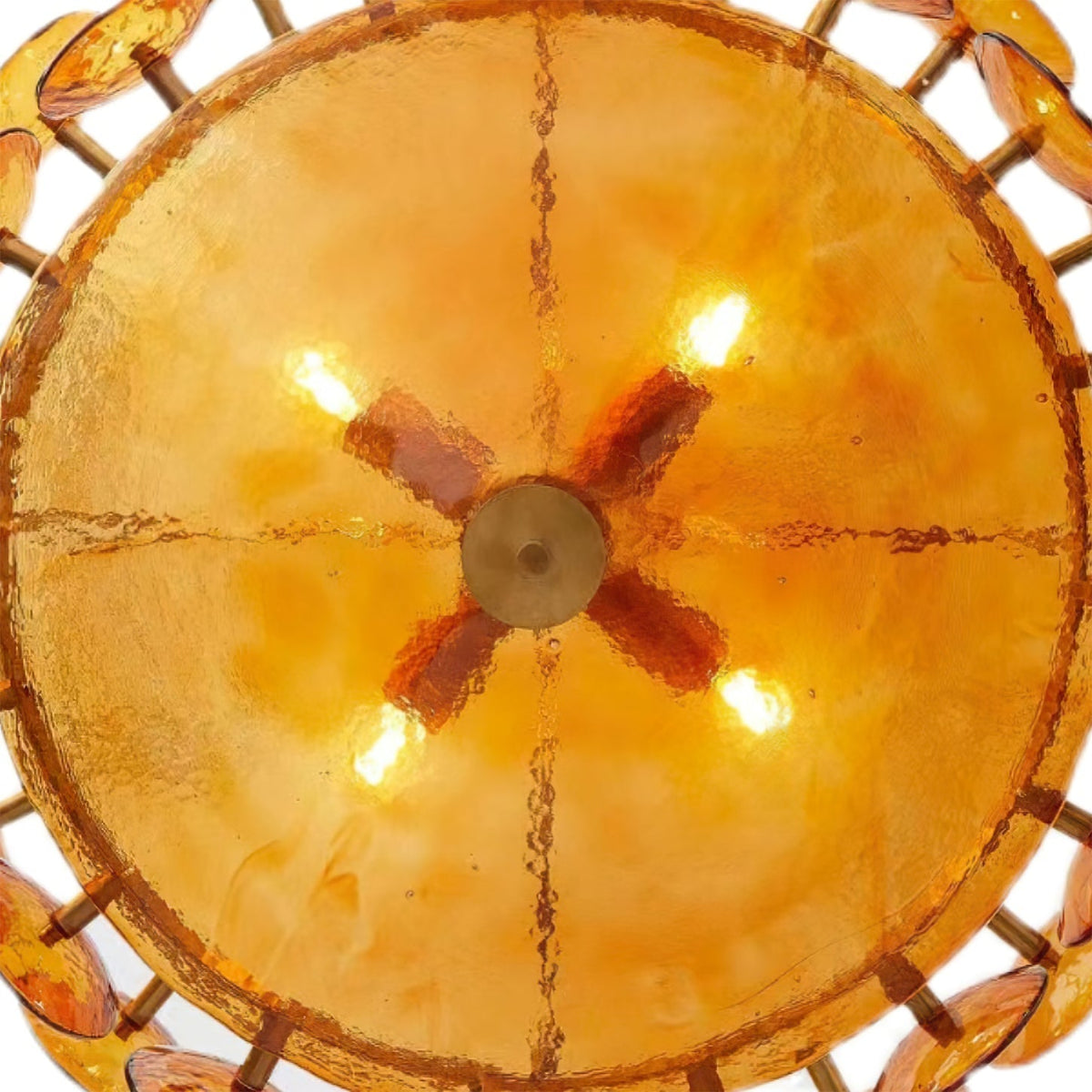 Solaris Disc Glass Chandelier – Two-Tier Gold & Murano-Style Glass Pendant