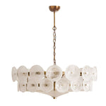 Solaris Disc Glass Chandelier – Two-Tier Gold & Murano-Style Glass Pendant