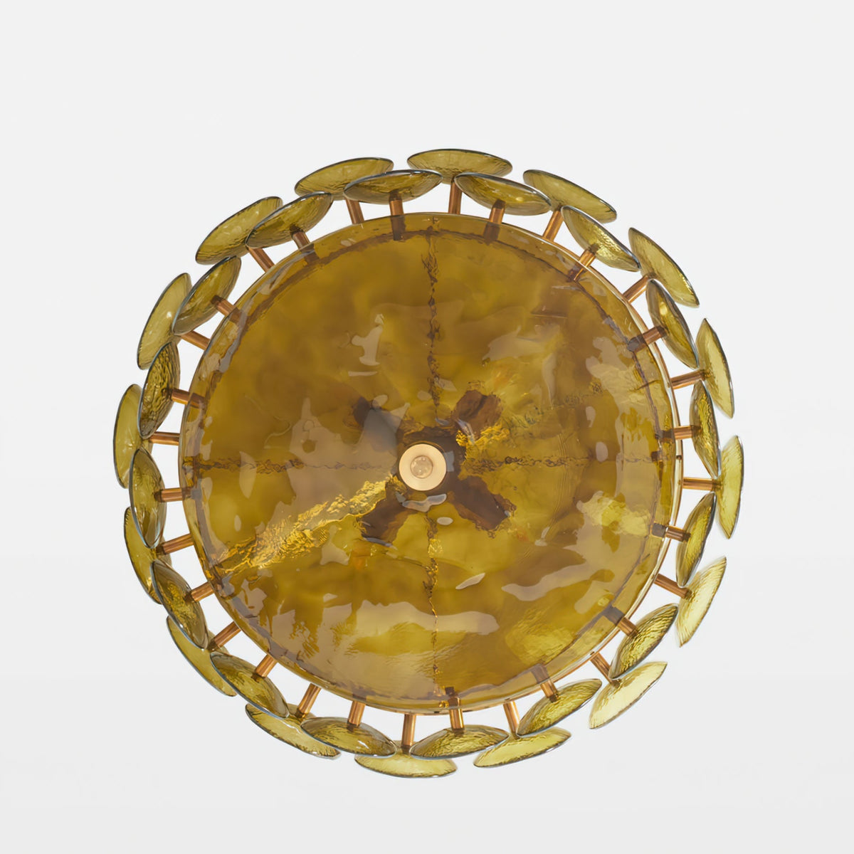 Solaris Disc Glass Chandelier – Two-Tier Gold & Murano-Style Glass Pendant