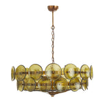 Solaris Disc Glass Chandelier – Two-Tier Gold & Murano-Style Glass Pendant