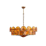 Solaris Disc Glass Chandelier – Two-Tier Gold & Murano-Style Glass Pendant