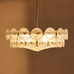 Solaris Disc Glass Chandelier – Two-Tier Gold & Murano-Style Glass Pendant
