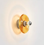 Solaris Nodo Wall Sconce in Amber Glass and Chrome