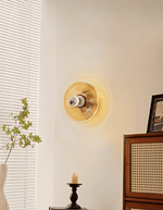 Solaris Nodo Wall Sconce in Amber Glass and Chrome