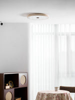 Solaro Travertine Flush Mount Ceiling Light in Natural Stone