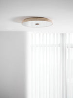 Solaro Travertine Flush Mount Ceiling Light in Natural Stone