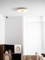 Solaro Travertine Flush Mount Ceiling Light in Natural Stone