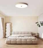 Solaro Travertine Flush Mount Ceiling Light in Natural Stone