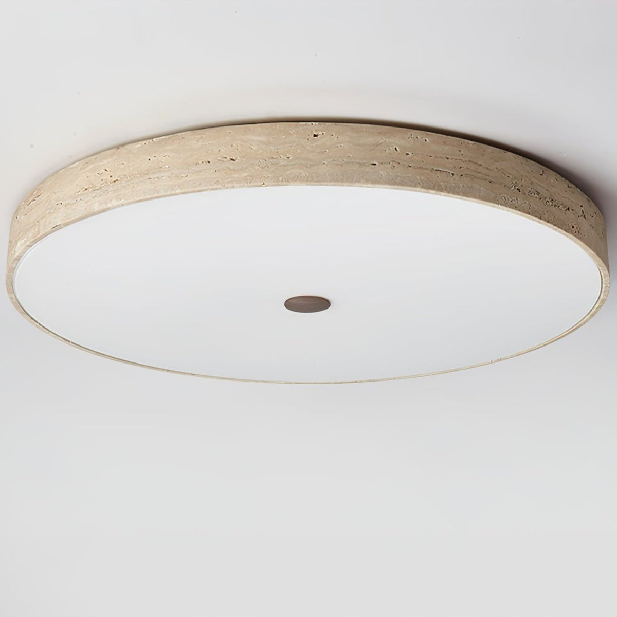 Solaro Travertine Flush Mount Ceiling Light in Natural Stone
