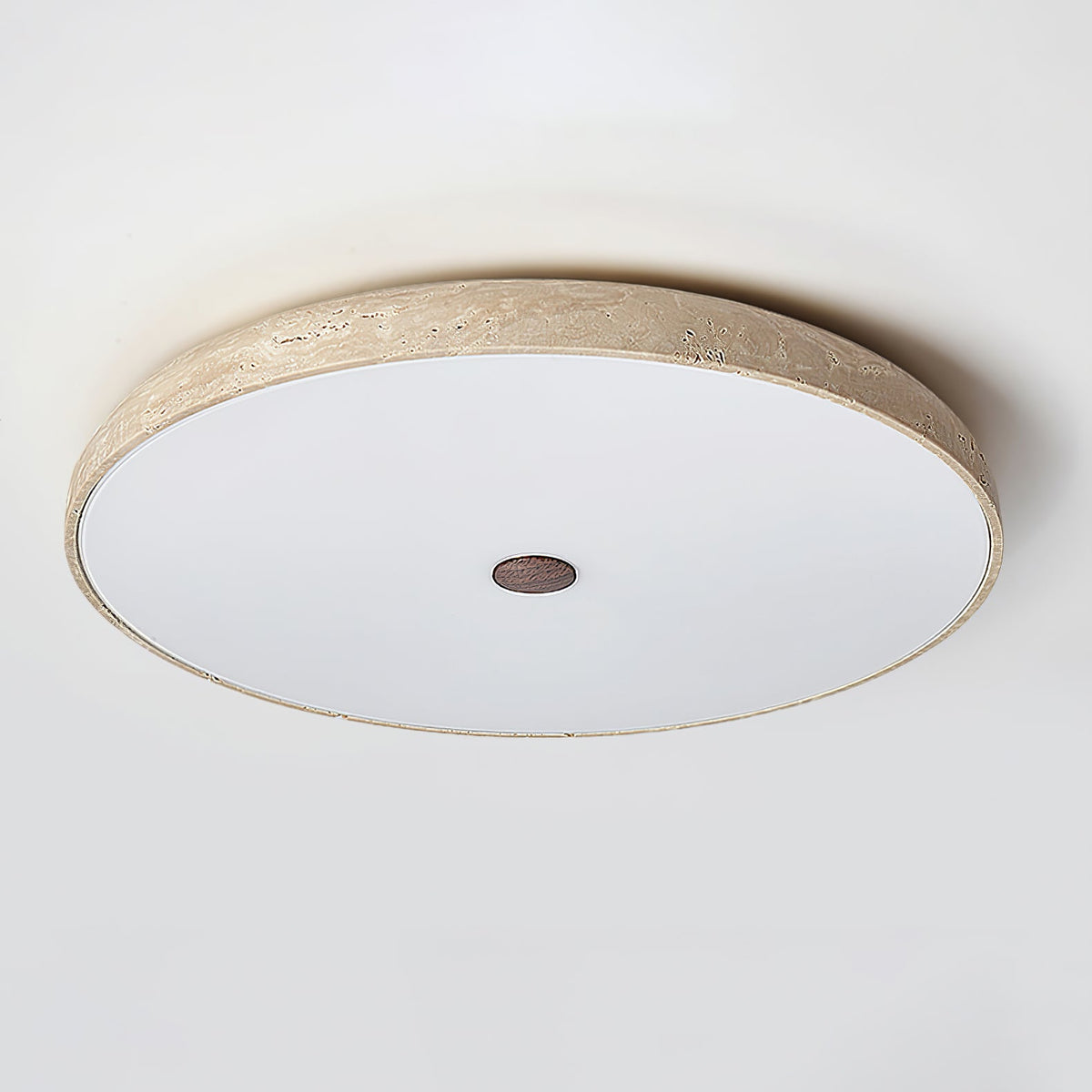 Solaro Travertine Flush Mount Ceiling Light in Natural Stone