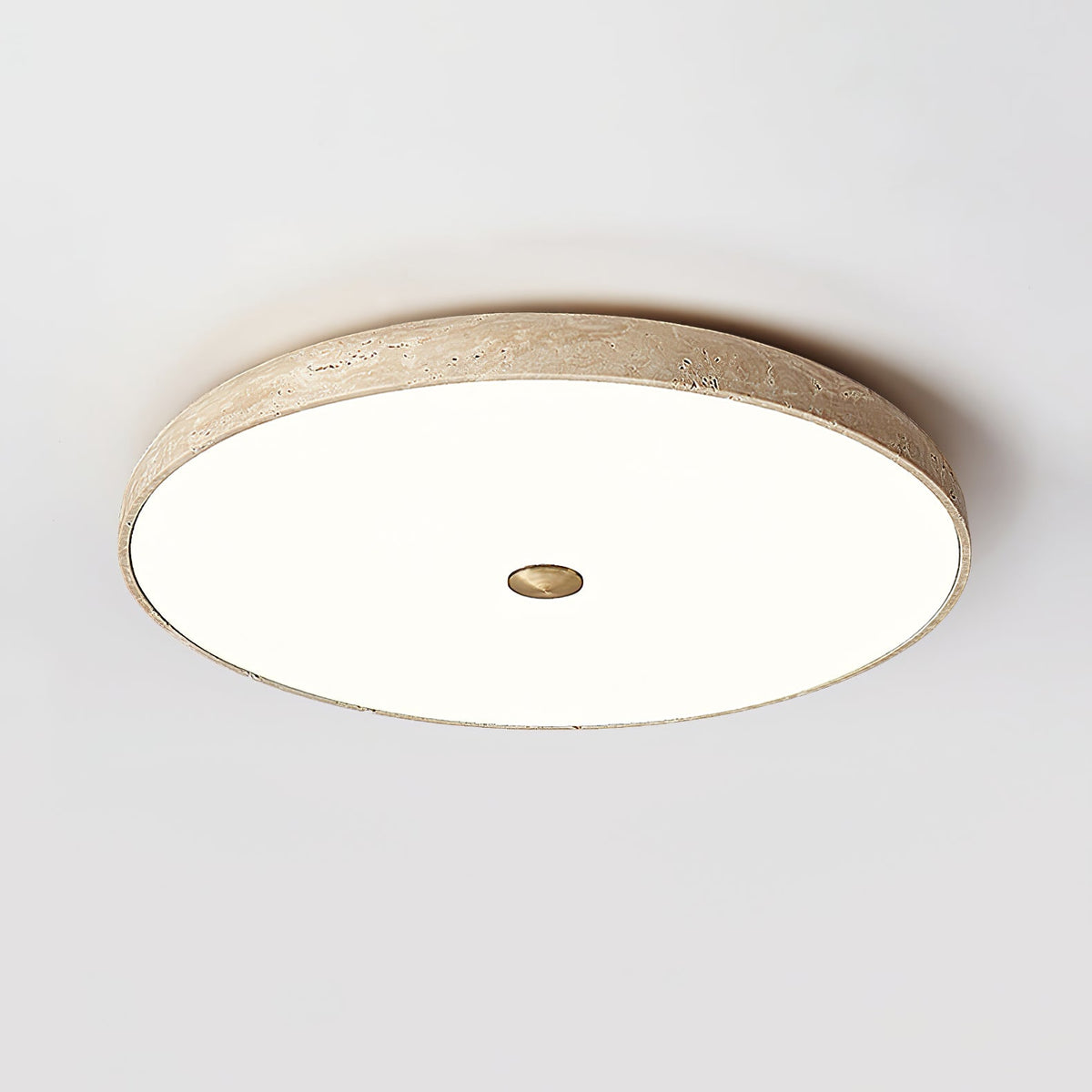 Solaro Travertine Flush Mount Ceiling Light in Natural Stone