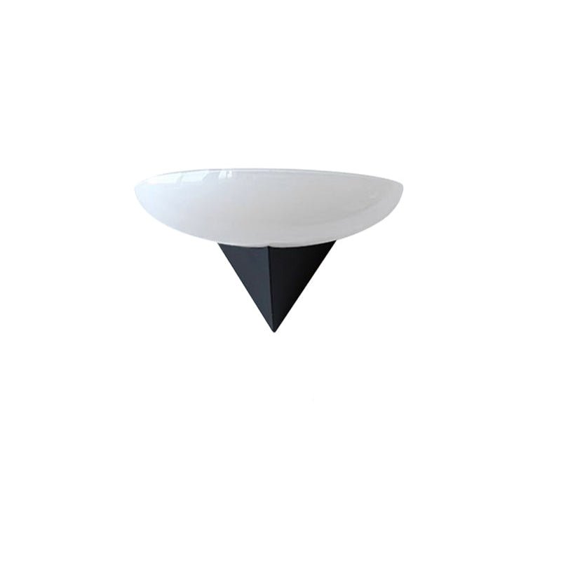 Solayne Half-Moon Wall Sconce in Black and Amber Glass