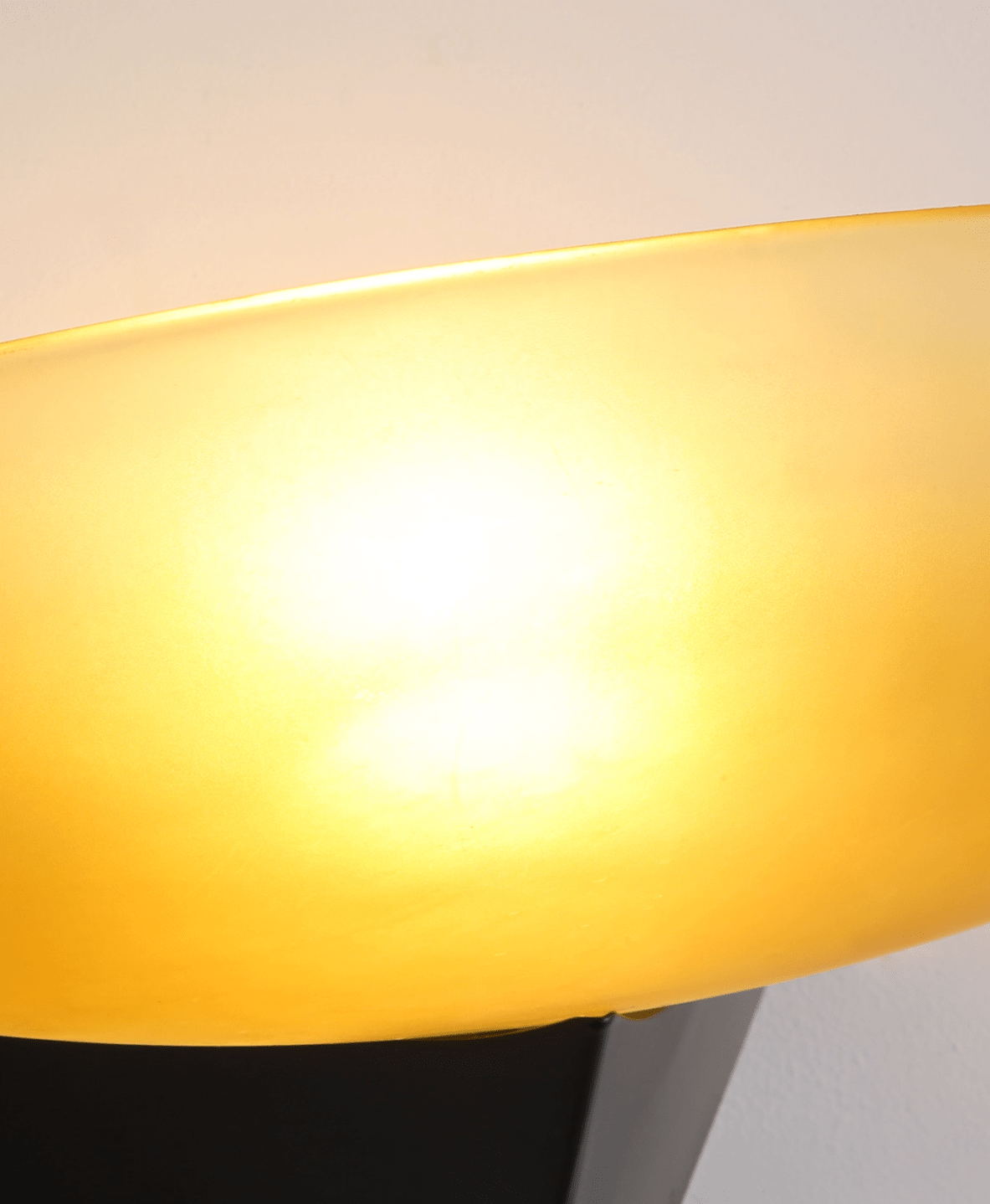 Solayne Half-Moon Wall Sconce in Black and Amber Glass