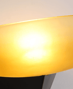 Solayne Half-Moon Wall Sconce in Black and Amber Glass