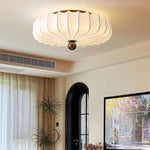 Solenne Blossom Flush Mount Ceiling Light in Silk and Walnut