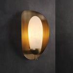 Solenne Alabaster Halo Wall Sconce in Brushed Brass