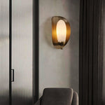 Solenne Alabaster Halo Wall Sconce in Brushed Brass