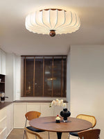 Solenne Blossom Flush Mount Ceiling Light in Silk and Walnut