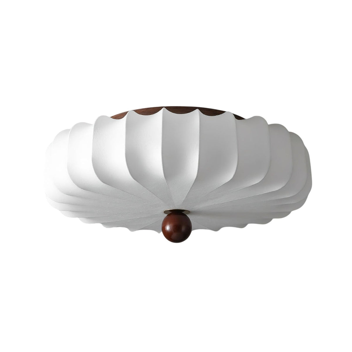 Solenne Blossom Flush Mount Ceiling Light in Silk and Walnut