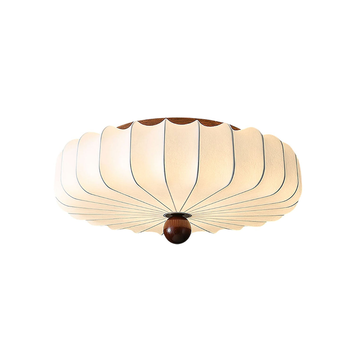 Solenne Blossom Flush Mount Ceiling Light in Silk and Walnut