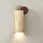 Solenne Curve Wall Sconce in Travertine and Walnut for Modern Interiors