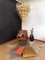 Solenne Amber Glass Chandelier – Modern Artisan Pendant Light for Dining Room and Foyer