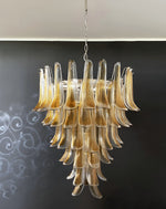 Solenne Amber Glass Chandelier – Modern Artisan Pendant Light for Dining Room and Foyer