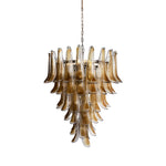 Solenne Amber Glass Chandelier – Modern Artisan Pendant Light for Dining Room and Foyer