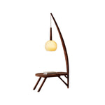 Solid Wood Coffee Table Storage Floor Lamp