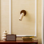 Solis Stone Spotlight in Travertine and Walnut Wood
