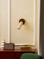 Solis Stone Spotlight in Travertine and Walnut Wood