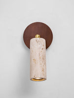 Solis Stone Spotlight in Travertine and Walnut Wood