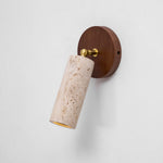 Solis Stone Spotlight in Travertine and Walnut Wood