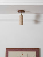 Solis Stone Spotlight in Travertine and Walnut Wood