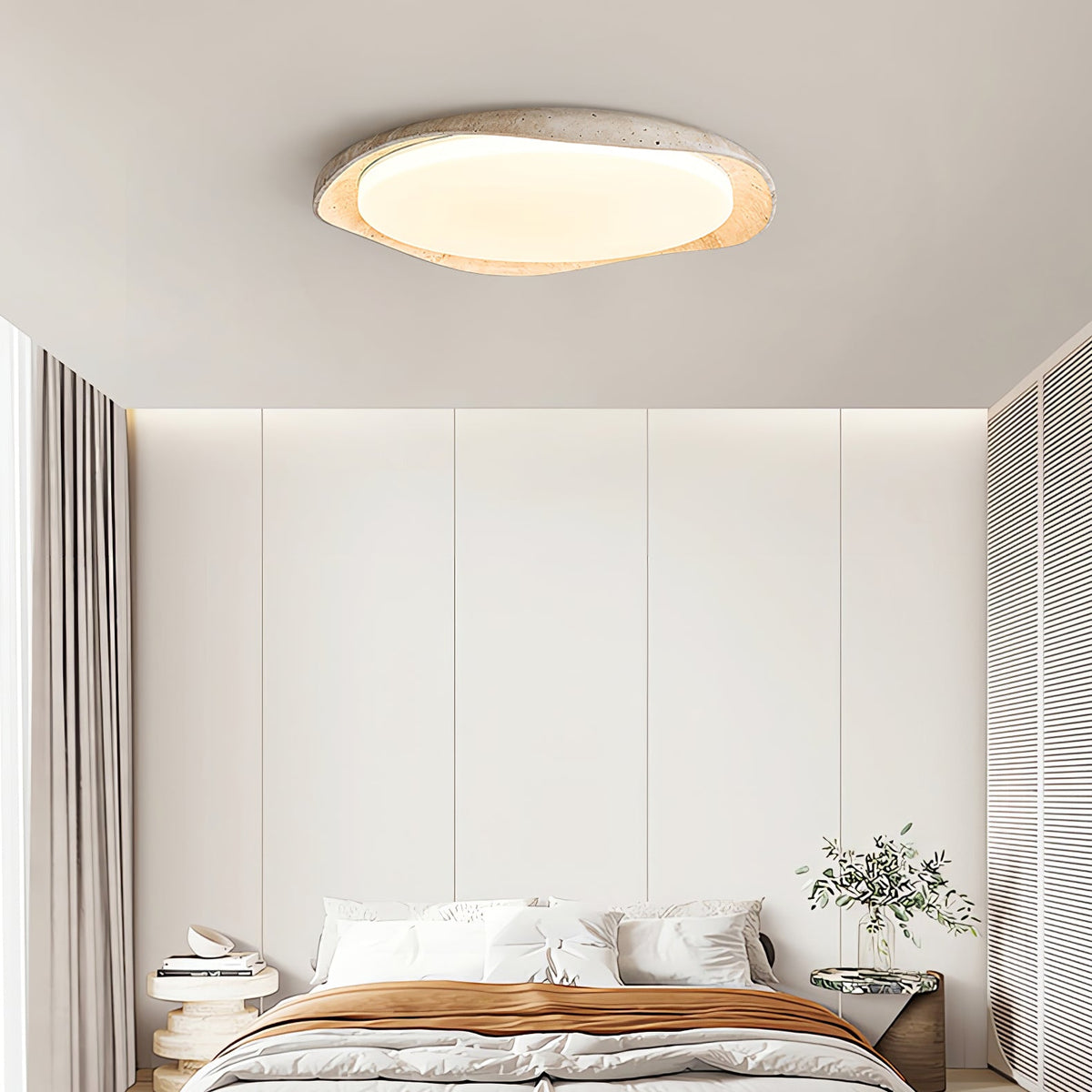 Solis Ceiling Light in Yellow Travertine – Modern Flush Mount LED