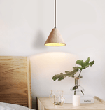 Solis Cone Travertine Pendant Light – Natural Stone Hanging Lamp