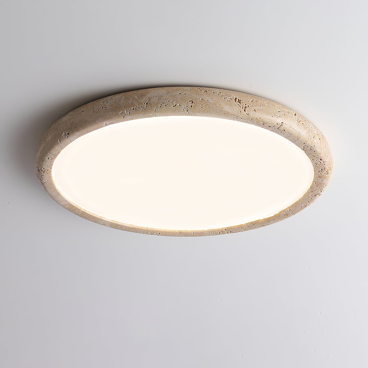 Solis Horizon Ceiling Light in Yellow Travertine | Modern Flush Mount LED