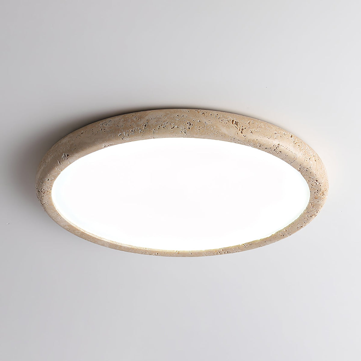 Solis Horizon Ceiling Light in Yellow Travertine | Modern Flush Mount LED