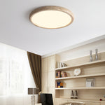 Solis Horizon Ceiling Light in Yellow Travertine | Modern Flush Mount LED