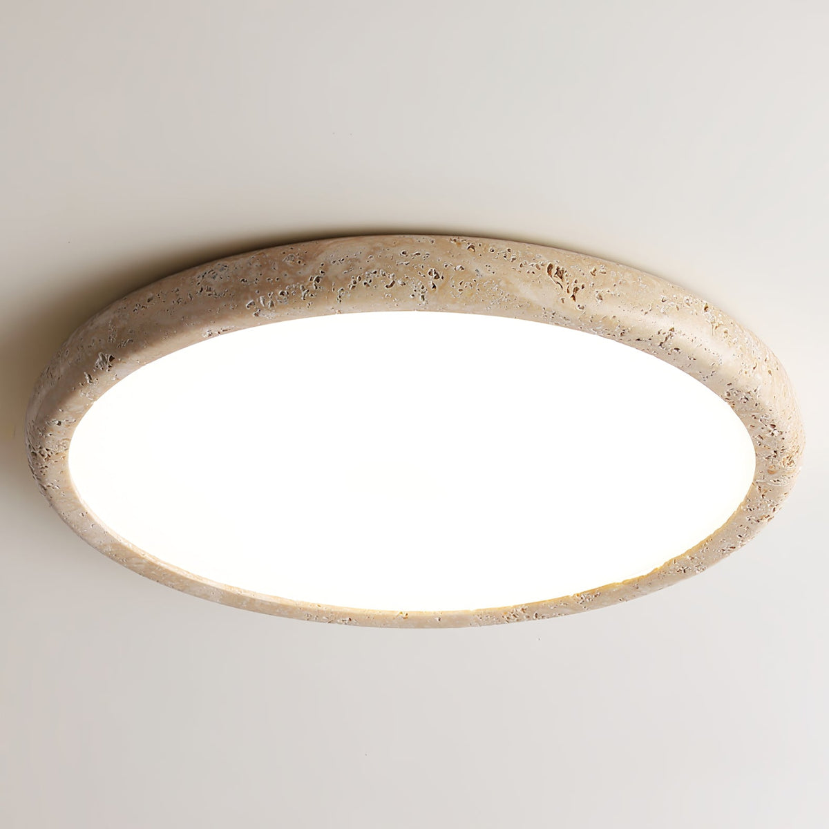 Solis Horizon Ceiling Light in Yellow Travertine | Modern Flush Mount LED