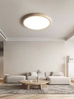 Solis Horizon Ceiling Light in Yellow Travertine | Modern Flush Mount LED