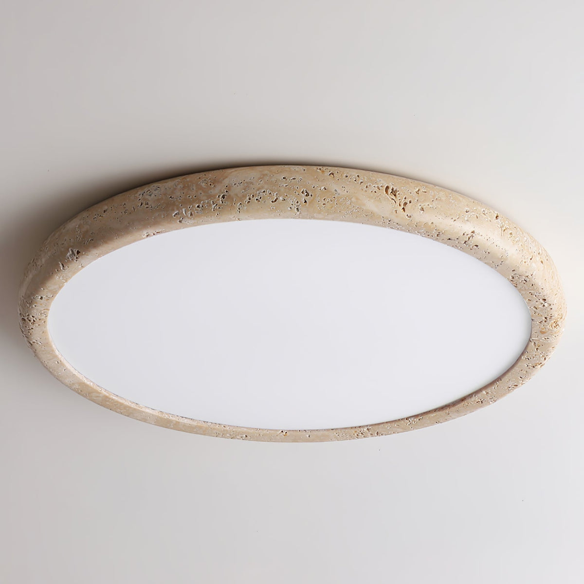 Solis Horizon Ceiling Light in Yellow Travertine | Modern Flush Mount LED