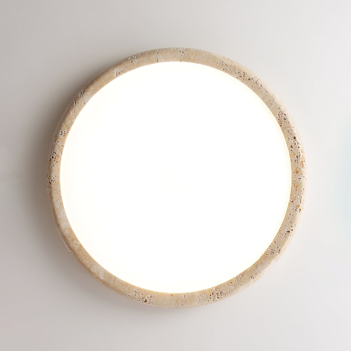 Solis Horizon Ceiling Light in Yellow Travertine | Modern Flush Mount LED