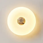 Solis Ring Ceiling Light in Natural Travertine | Modern Flush Mount LED