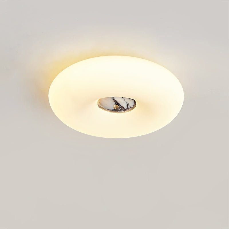 Solis Ring Ceiling Light in Natural Travertine | Modern Flush Mount LED