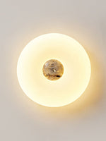 Solis Ring Ceiling Light in Natural Travertine | Modern Flush Mount LED