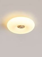 Solis Ring Ceiling Light in Natural Travertine | Modern Flush Mount LED