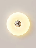 Solis Ring Ceiling Light in Natural Travertine | Modern Flush Mount LED